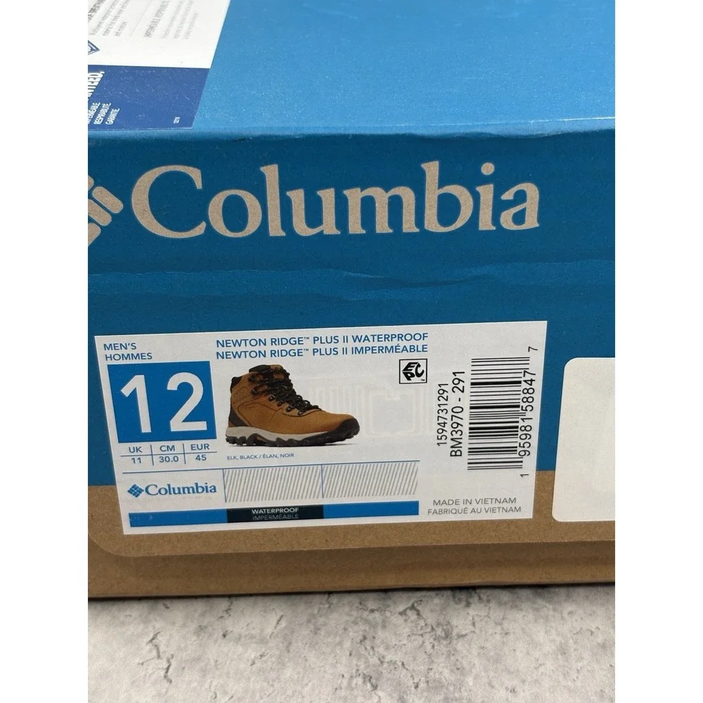 Columbia Newton Ridge Plus II Men's Hiking Boots Waterproof Worn Once Sz 12